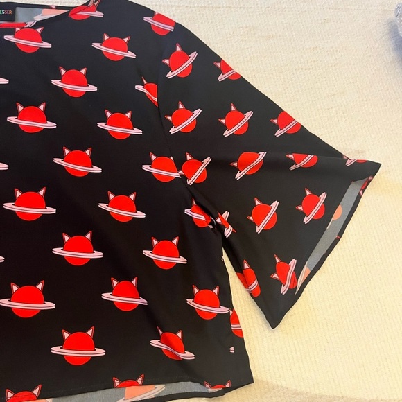 HAYLEY ELSAESSER Cropped Blouse Pop Print - Picture 4 of 5